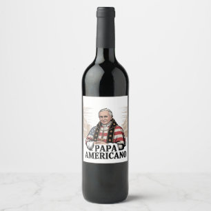 American Pope Leo Catholic Church Christian Faith Wine Label