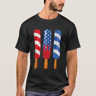 American Popsicle Red White Blue 4th Of July Usa I T-Shirt