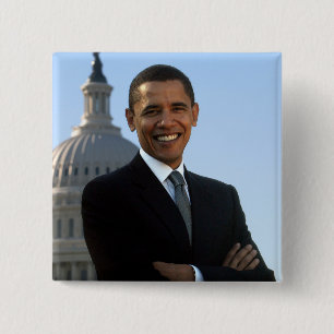 American President Barack Obama as US Senator  15 Cm Square Badge