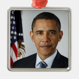 American President Barack Obama at White House  Metal Ornament