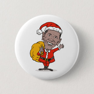American President Barack Obama Santa Claus 6 Cm Round Badge