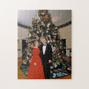 American President Bill Clinton Christmas Card Jigsaw Puzzle