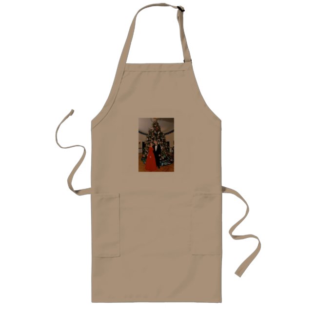 American President Bill Clinton Christmas Card  Long Apron (Front)
