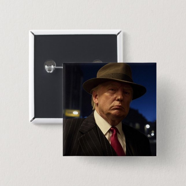 American President Donald Trump Godfather 15 Cm Square Badge (Front & Back)