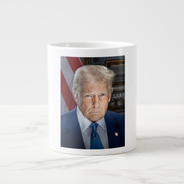 American President Donald Trump Photo 2025 Large Coffee Mug (Front)