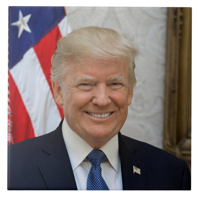 American President Donald Trump White House Ceramic Tile (Front)