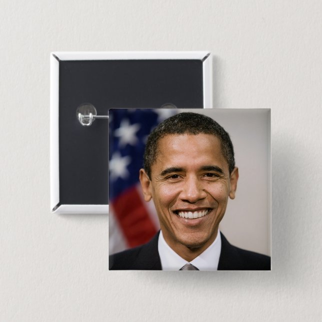 American President Elect Barack Obama  15 Cm Square Badge (Front & Back)