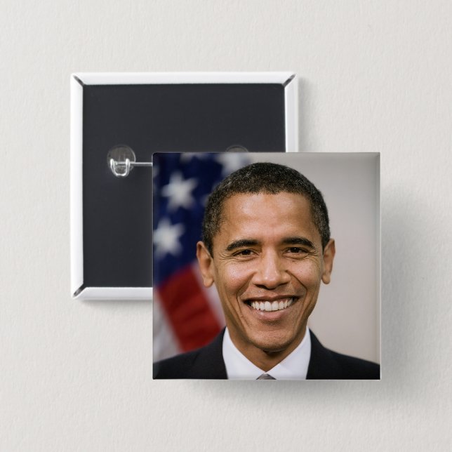 American President Elect Barack Obama  15 Cm Square Badge (Front & Back)