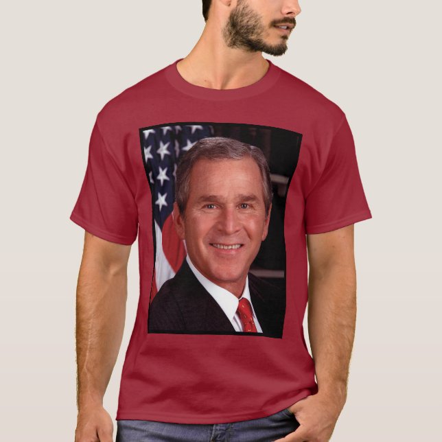American President George Bush Christmas Card T-Shirt (Front)