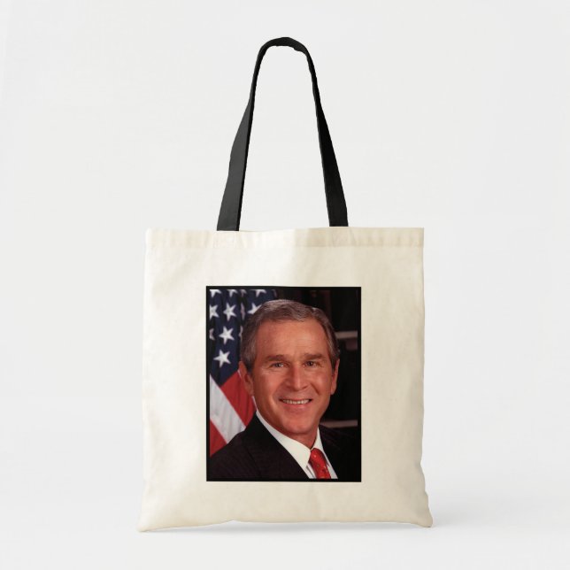 American President George Bush Christmas Card Tote Bag (Front)