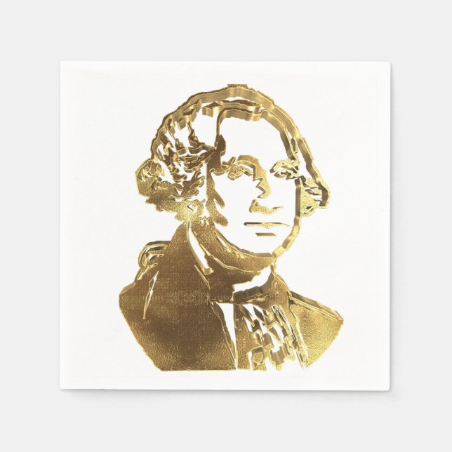 American President George Washington Golden Chic Napkin (Front)