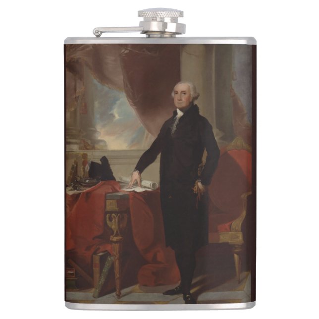 American President George Washington Lansdowne  Hip Flask (Front)
