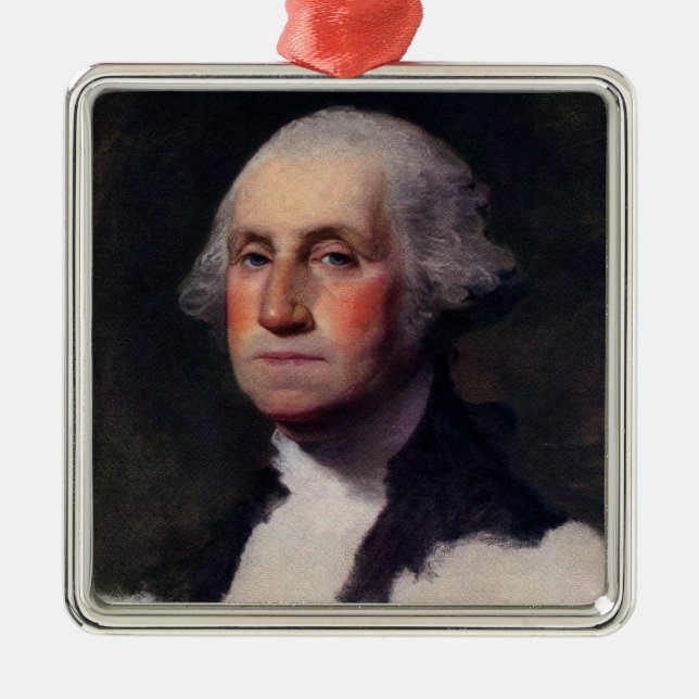 American President George Washington Painting Metal Ornament (Front)