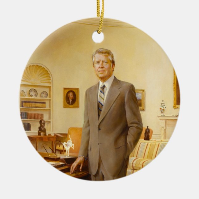 American President James Earl Carter Oval Office Ceramic Ornament (Front)