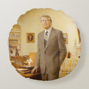 American President James Earl Carter Oval Office Round Cushion
