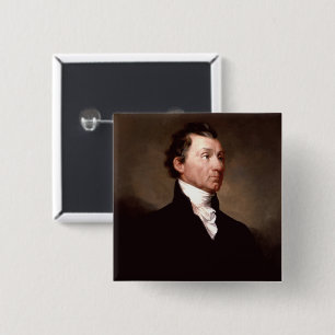 American President James Monroe Portrait 15 Cm Square Badge