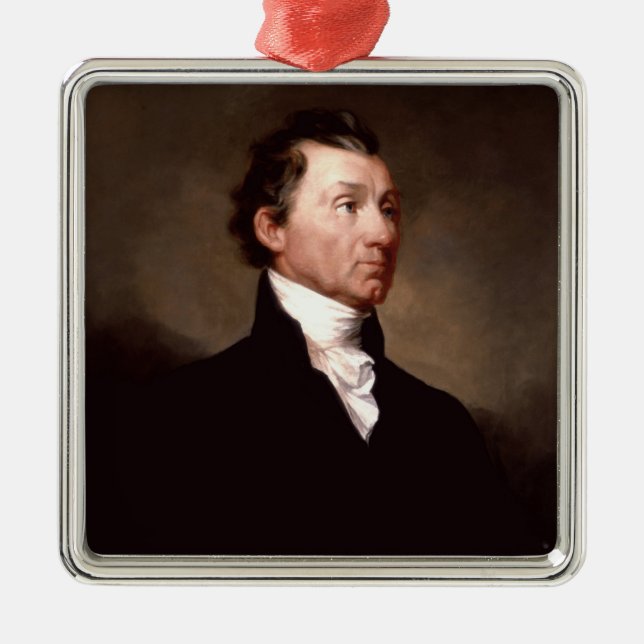 American President James Monroe Portrait Metal Ornament (Front)