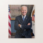 American President Joe Biden as Senator Jigsaw Puzzle<br><div class="desc">The photograph captures a moment in time before president elect Joe Biden appointed office of Vice President of the United States. Sunlight streams through a window, casting a warm glow on the figure of an Biden standing confidently in the center of the frame. His arms are crossed, a gesture that...</div>