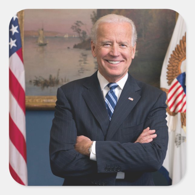 American President Joe Biden as Senator Square Sticker (Front)