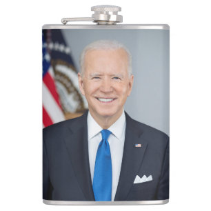 American President Joe Biden White House Photo  Hip Flask