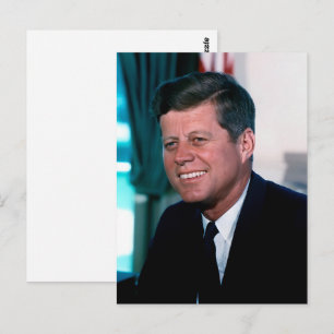 American President John F. Kennedy in Oval Office Postcard