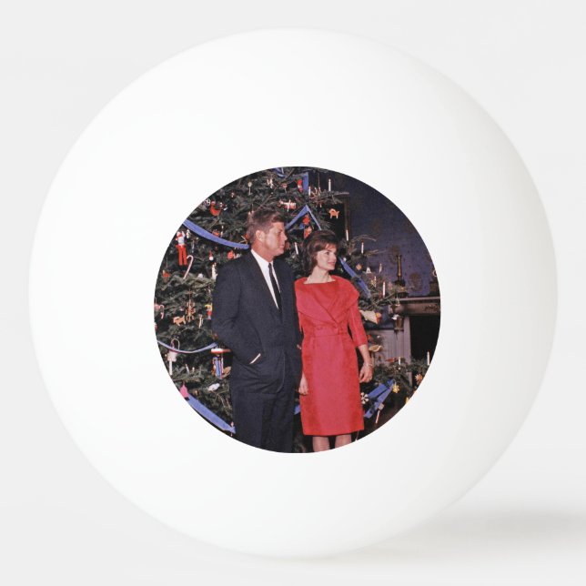 American President John Kennedy Christmas Card Ping Pong Ball (Front)