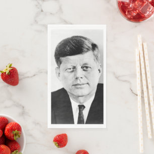 American President John Kennedy Presidential Photo Napkin