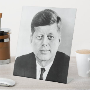 American President John Kennedy Presidential Photo Pedestal Sign
