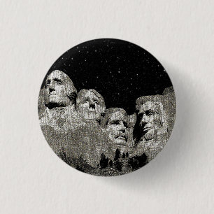 American Presidents Mount Rushmore, 3 Cm Round Badge