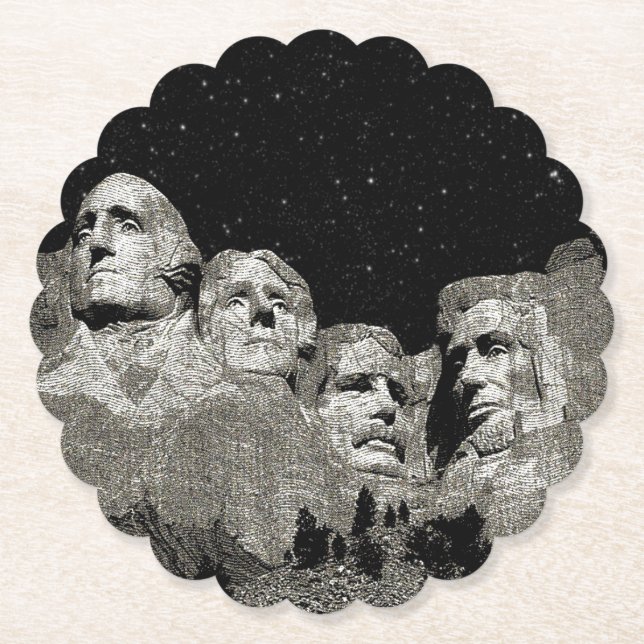 American Presidents Mount Rushmore,  Paper Coaster (Front)