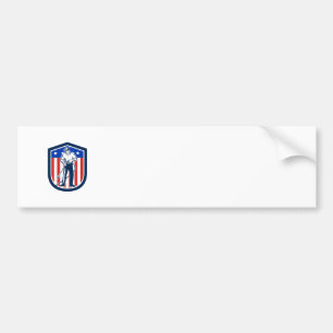 American Pressure Washing USA Flag Shield Retro Bumper Sticker