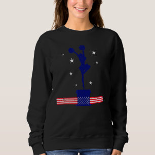 American Pride Cheering Cheerleading Us Flag Cheer Sweatshirt