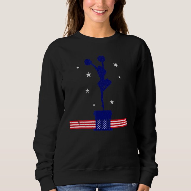 American Pride Cheering Cheerleading Us Flag Cheer Sweatshirt (Front)