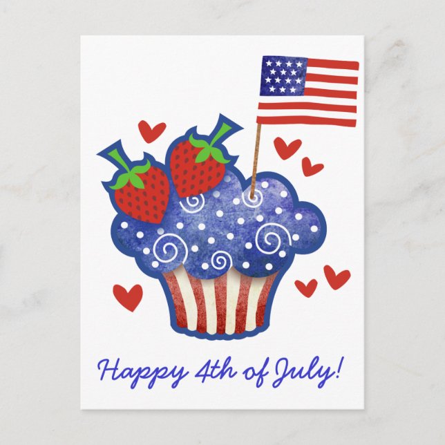 American Pride Cupcake Postcard (Front)
