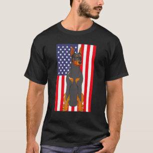 American Pride Dog Us Flag Dog Owner Pet Doberman T-Shirt