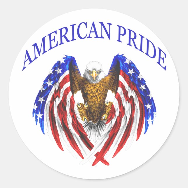 American Pride Eagle Classic Round Sticker (Front)