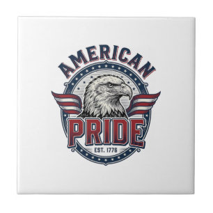 American Pride Eagle Vintage Patriotic Design_1 Ceramic Tile