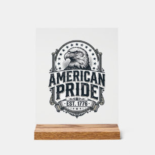 American Pride Eagle Vintage Patriotic Shirt Desig Acrylic Sign