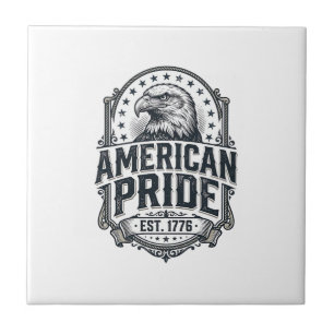 American Pride Eagle Vintage Patriotic Shirt Desig Ceramic Tile