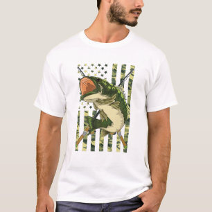 American Pride Fishermen Camouflage USA Flag Fishi T-Shirt