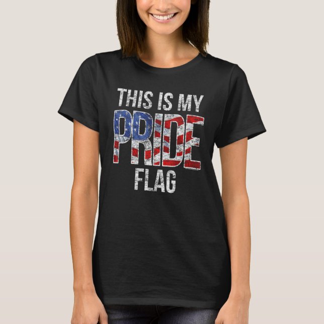 American Pride Flag Patriotic 4th of July T-Shirt (Front)