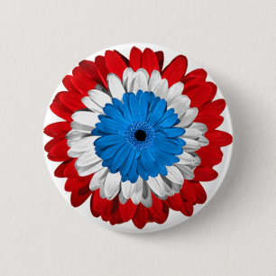 American Pride Flower Power Button