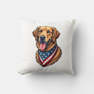 American Pride Golden Retriever Vintage Shirt Cushion