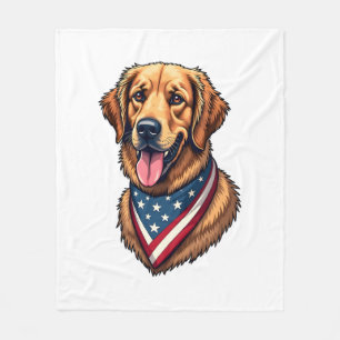 American Pride Golden Retriever Vintage Shirt Fleece Blanket