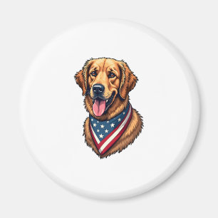 American Pride Golden Retriever Vintage Shirt Magnet