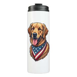 American Pride Golden Retriever Vintage Shirt Thermal Tumbler