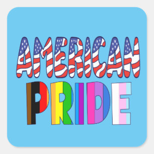 American Pride - LGBTQ+ America Pride Month July 4 Square Sticker