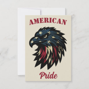 American Pride, Patriotic Red White Blue Eagle Card