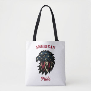 American Pride, Patriotic Red White Blue Eagle Tote Bag