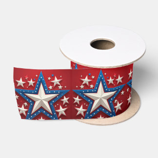 American Pride Patriotic Stars Independence Day Satin Ribbon